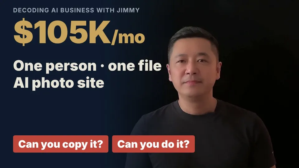 One Founder, One Code File, $105K a Month: Can You Copy This AI Photo Site?